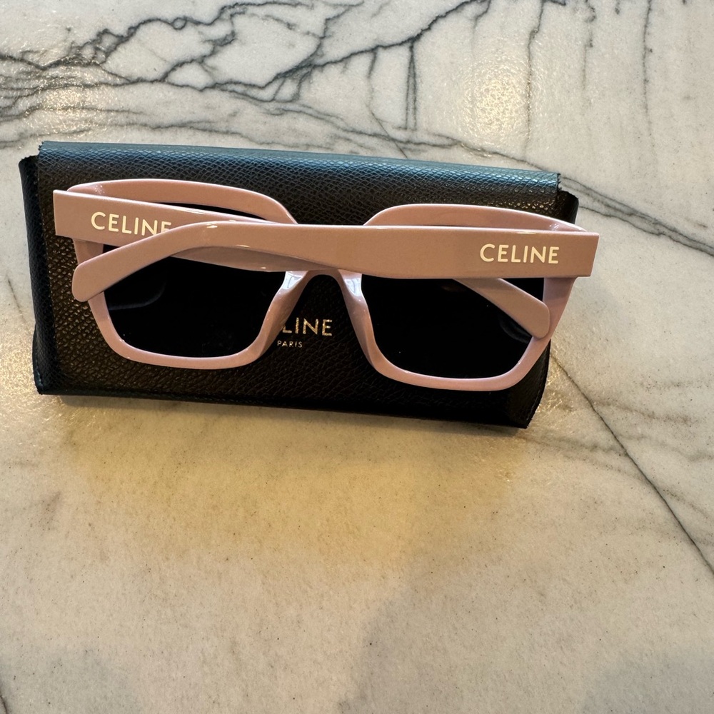 CELINE EYEWEAR Oversized square-frame acetate sunglasses Pink - Picture 3 of 6